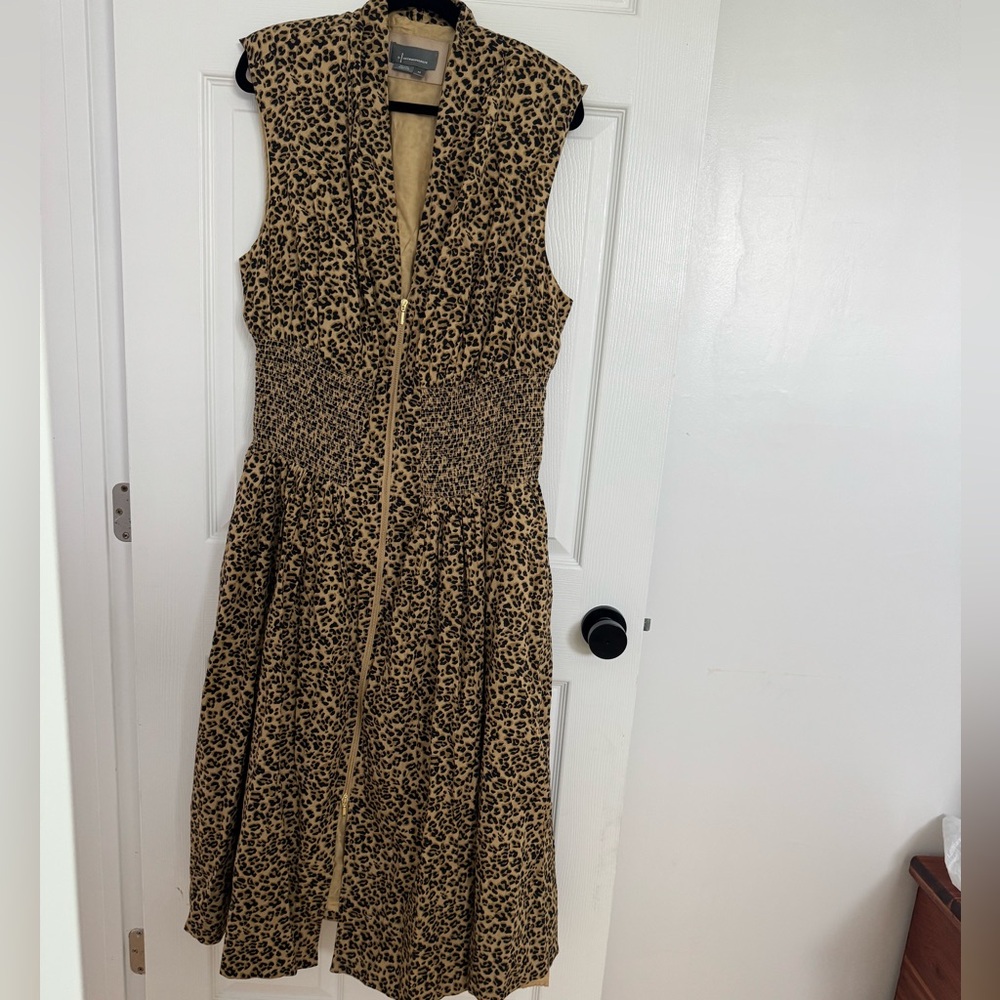 Anthropologie Leopard Print Midi Dress
